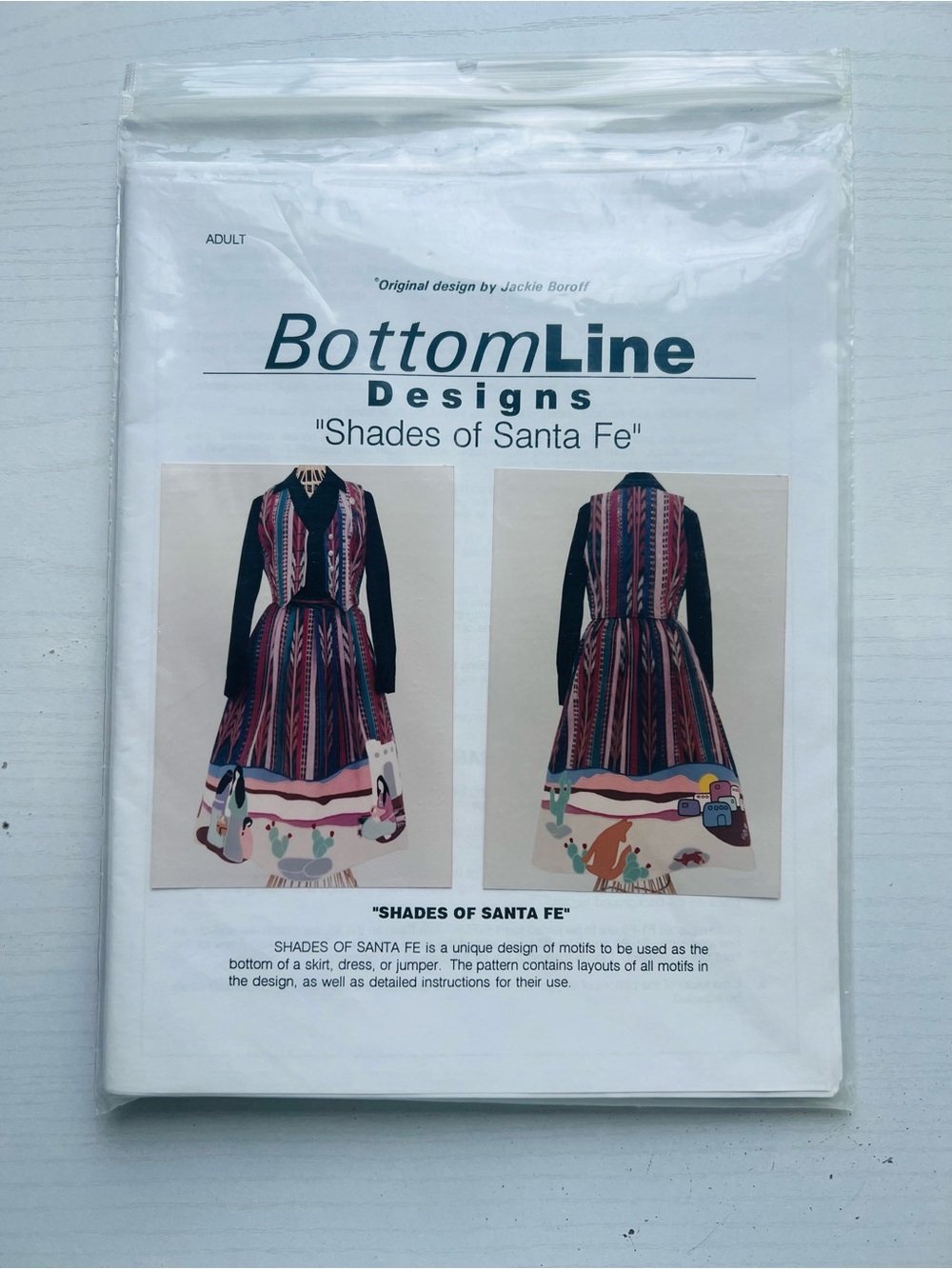 BottomLine Designs Shades Santa Fe Jackie Boroff Applique Sewing Pattern Adult